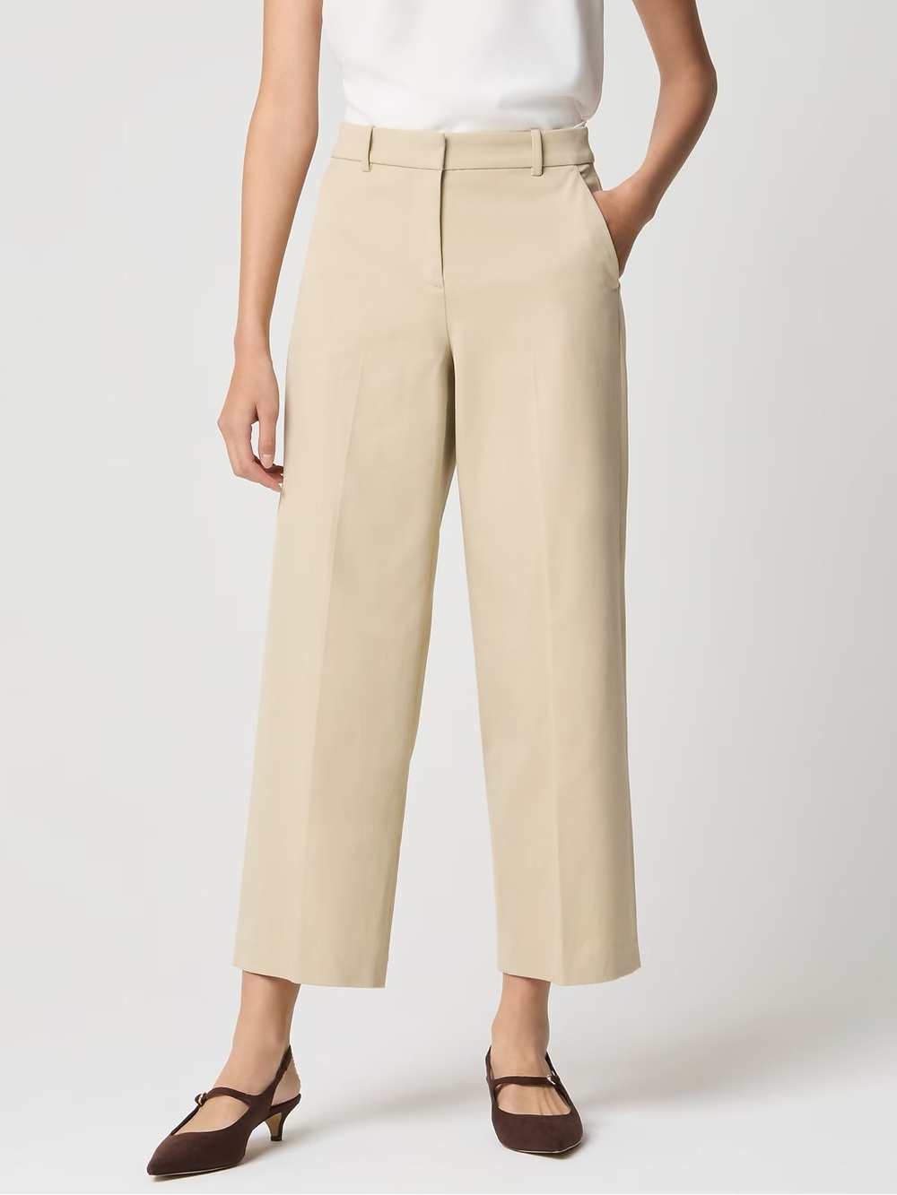 NWT J. Crew Women’s Remy wide-leg cropped pant Plus Size 20 Light Khaki Tan